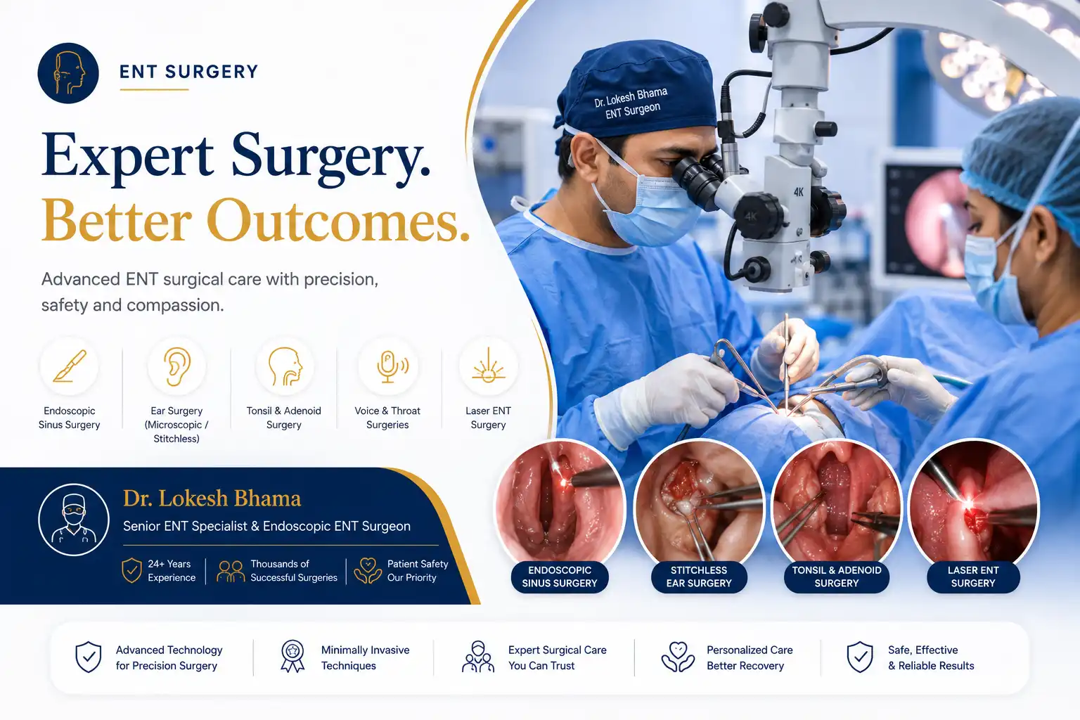 Stitchless ear surgery by Dr. Lokesh Bhama in Thane
